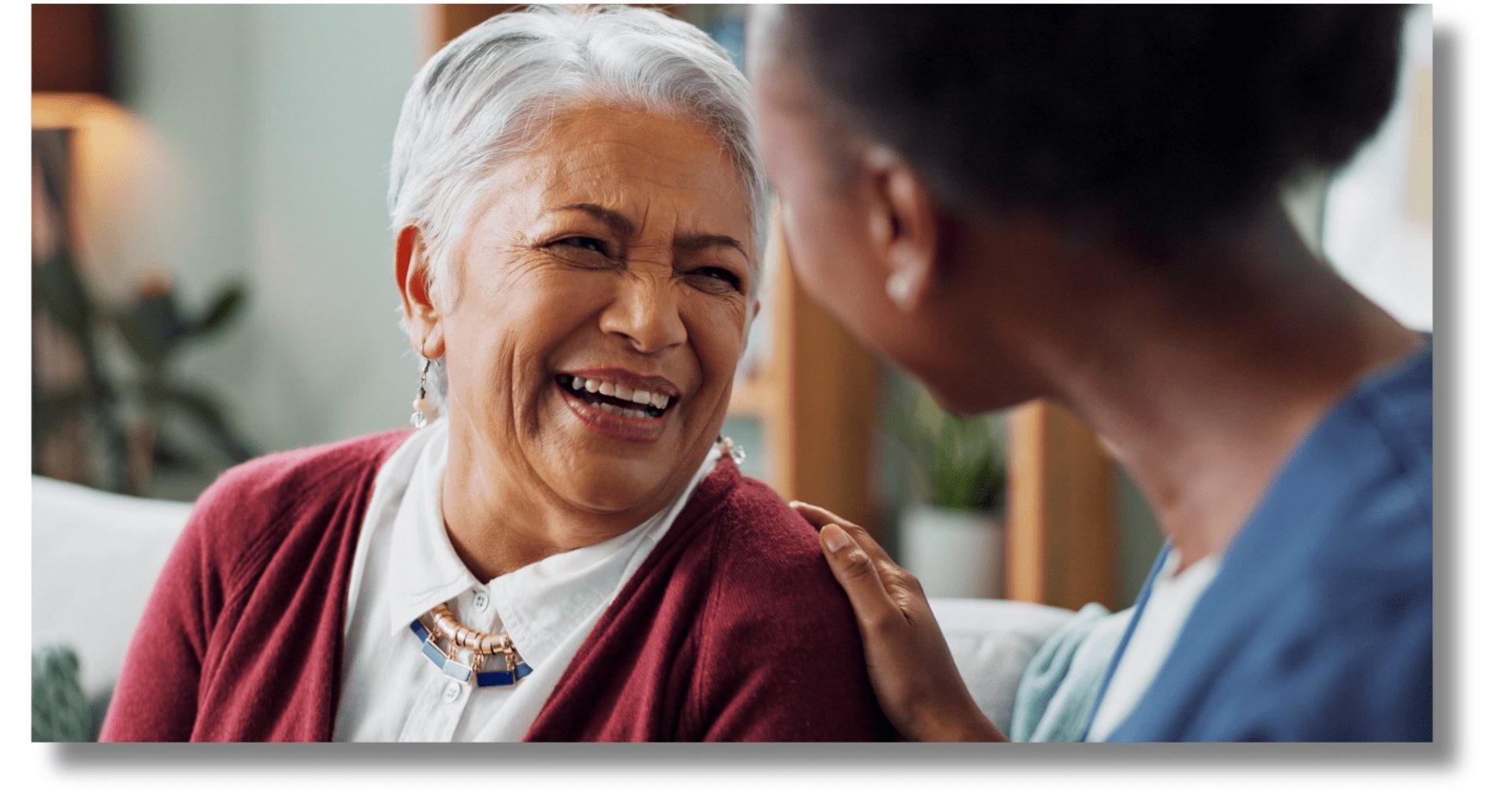 a live-in carer caring for a patient with vision loss at home